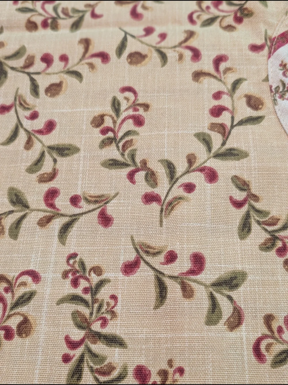Better Homes & Gardens Cream Valances with Pink and Green Vine Accents Set Of 2